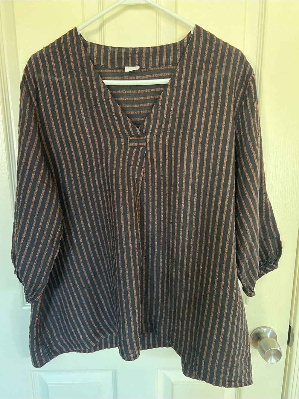 Poetry 100% Linen Striped Tunic Top US 18 UK 22 Lagenlook